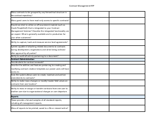 Contract Management Rfp Spreadsheet Template, Page 4