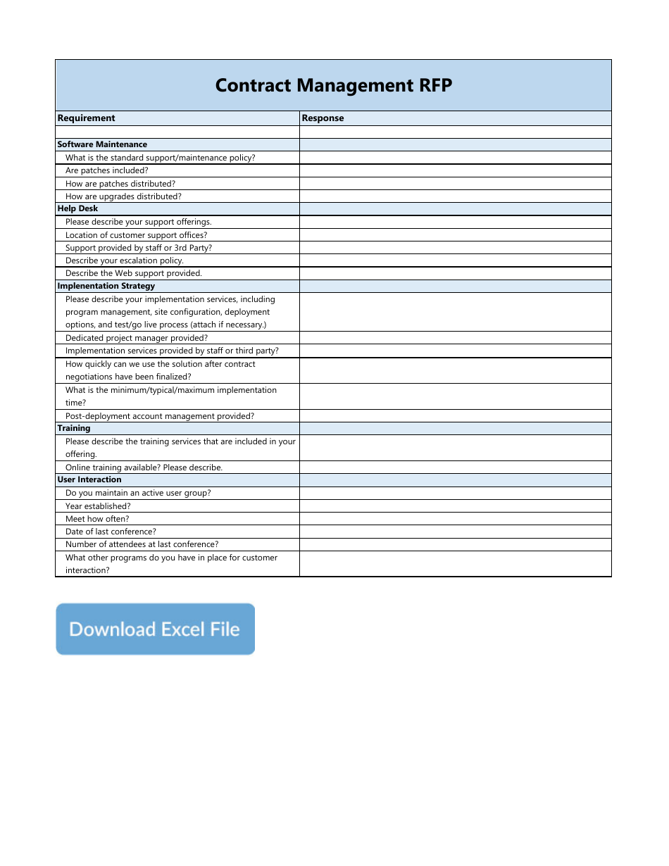 Contract Management Rfp Spreadsheet Template Download Printable PDF ...