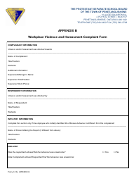 Workplace Violence and Harassment Complaint Form - the Protestant Separate School Board of the Town of Penetanguishene - Canada