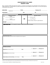 Document preview: Leave Without Pay (Lwop) Request Form