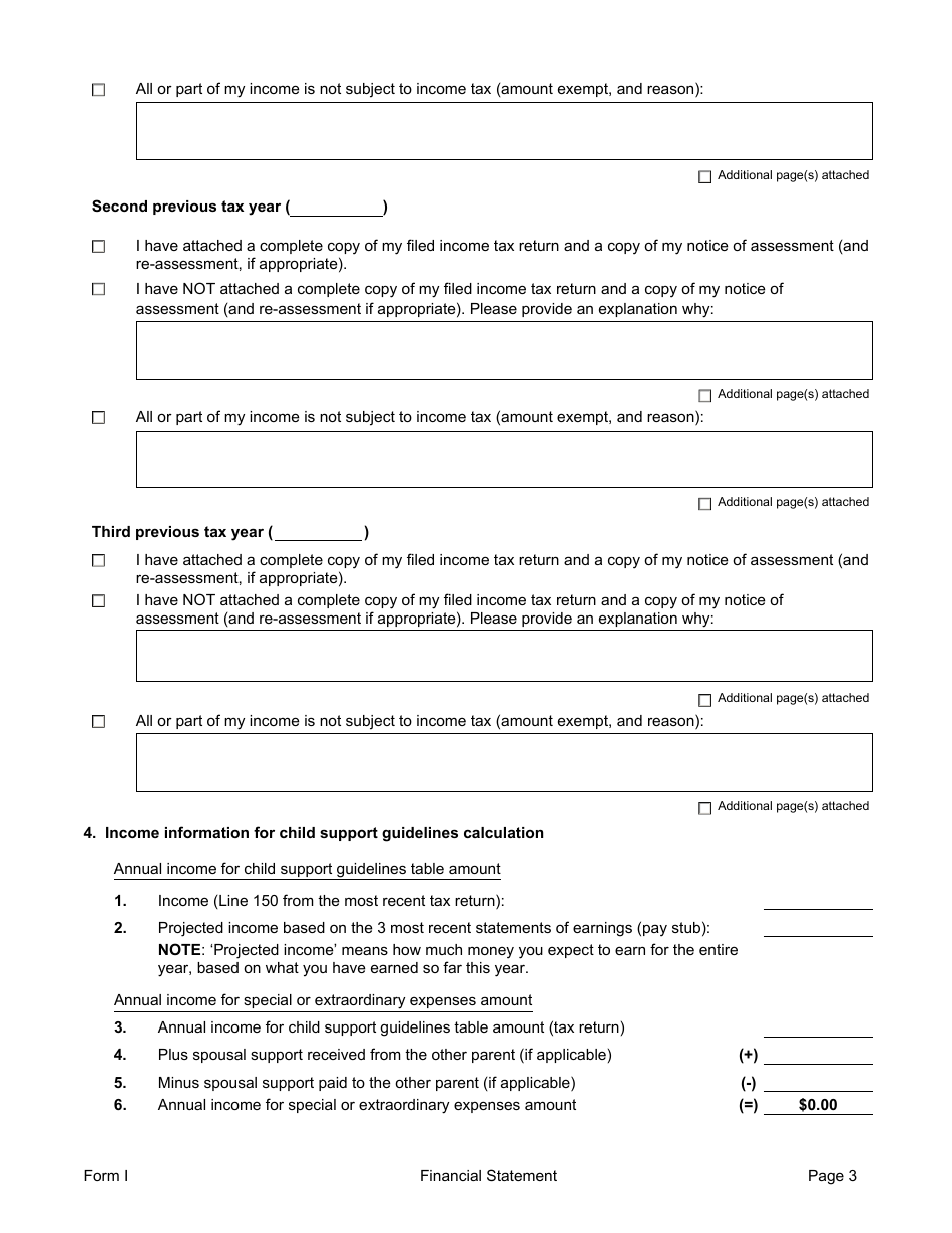 Form I Financial Information - Alberta, Canada, Page 3