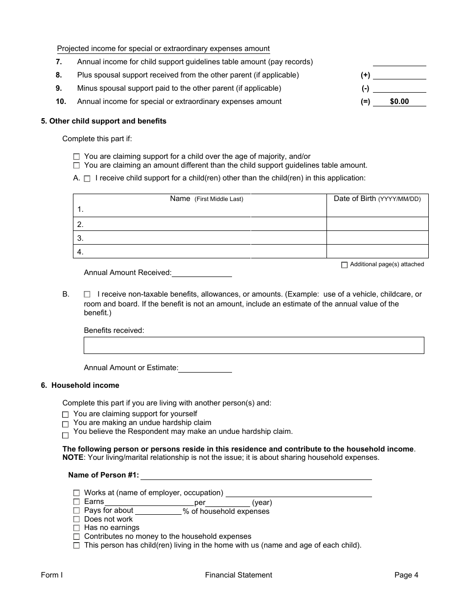 Form I Financial Information - Alberta, Canada, Page 4
