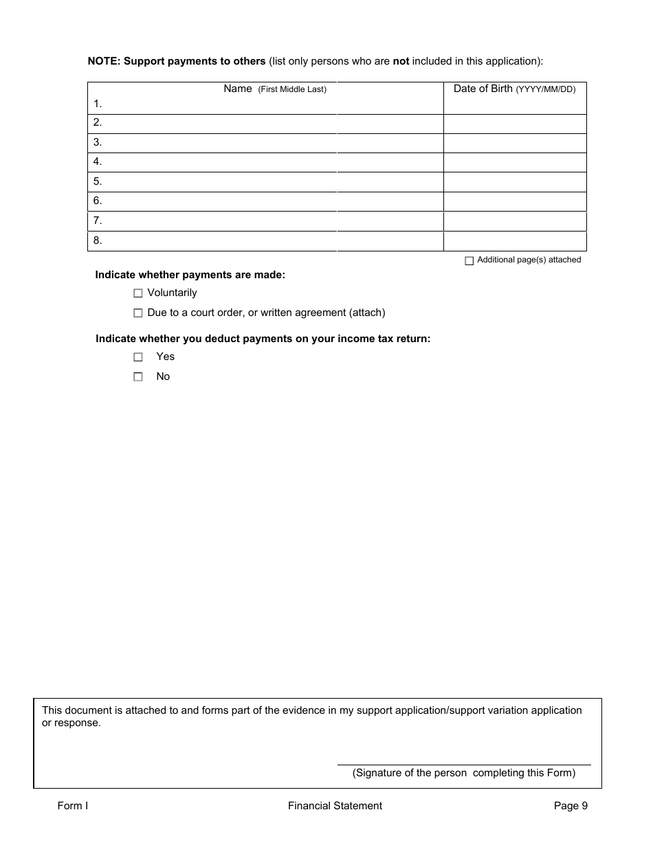 Form I Financial Information - Alberta, Canada, Page 9