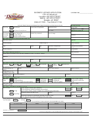 Business License Application Form - City of Douglas, Arizona