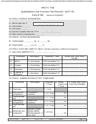 Form 190 Quantitative Liver Function Test Record