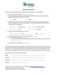 Document preview: Eligibility Assessment Form - Habitat for Humanity - Canada