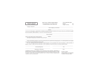 Form 51A127 Download Printable PDF or Fill Online Out of State Purchase