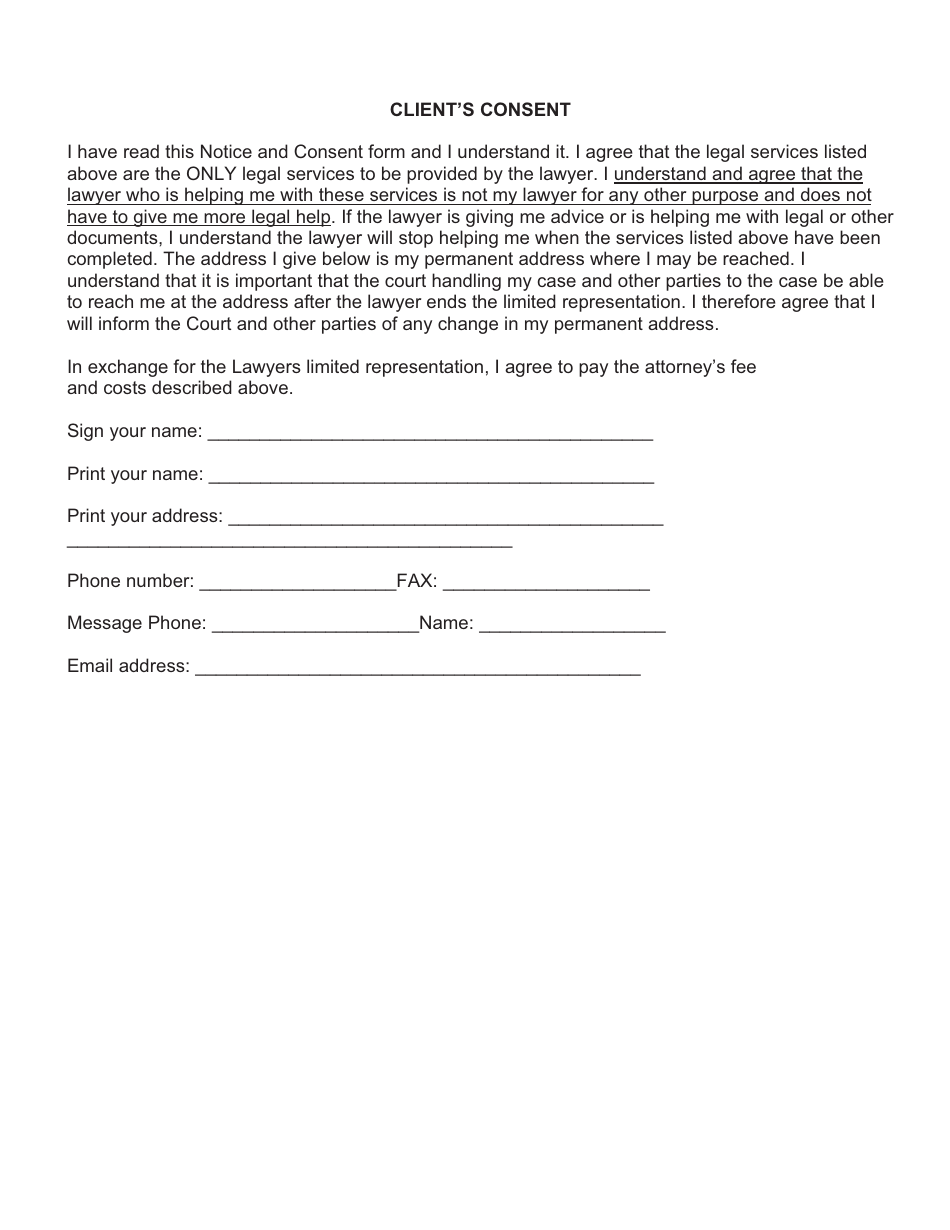 Limited Representation Agreement Template, Page 3