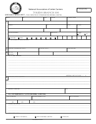 Grievance Worksheet Form - National Association of Letter Carriers - Toledo, Ohio