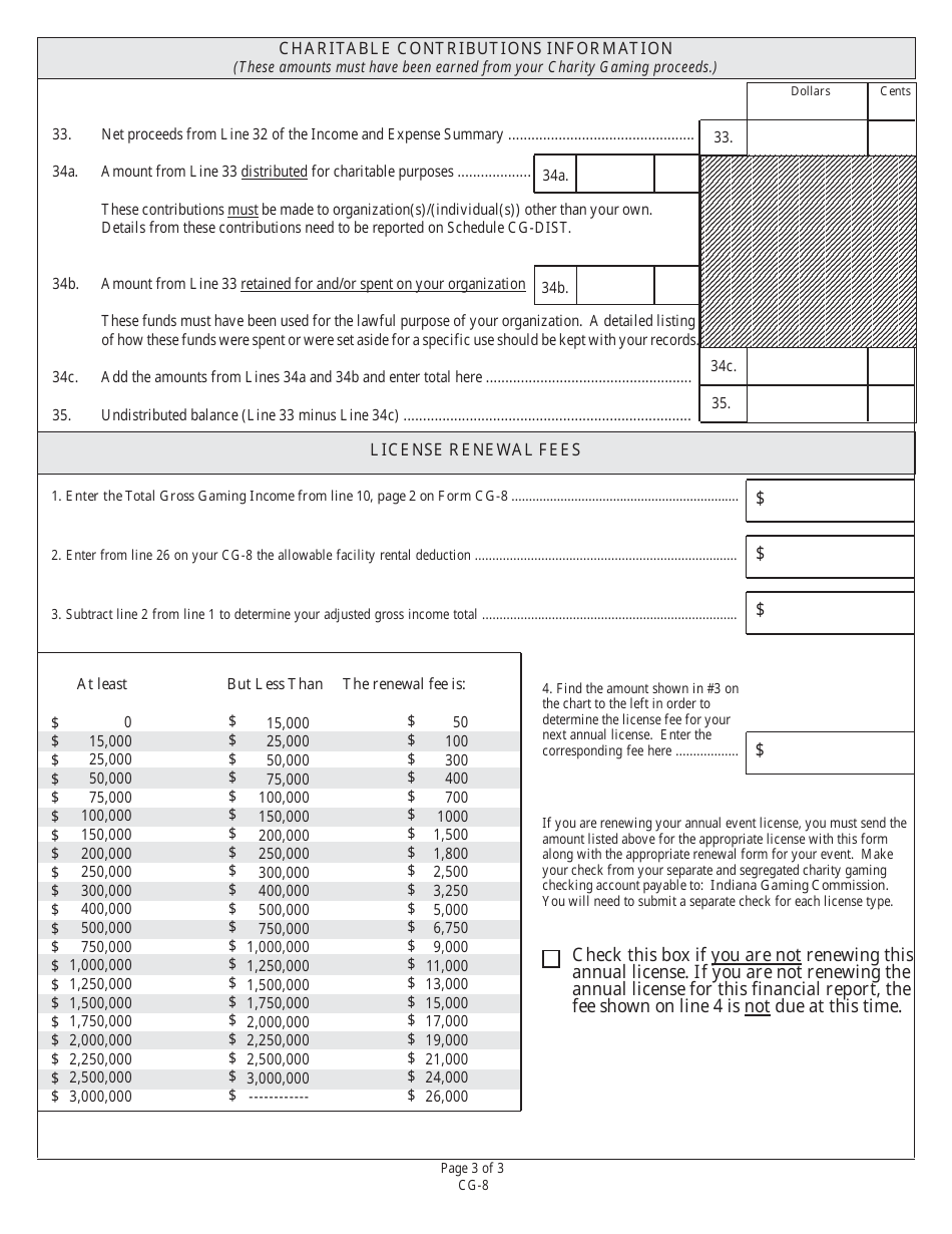 State Form 45387 Annual License Financial Report - Indiana, Page 3