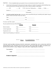 Basic Residence Questionnaire Supplement Form - Solano Community College - California, Page 2