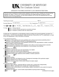Document preview: Graduate Teaching Assistant Class Observation Form - University of Kentucky