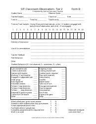 Document preview: Sit Classroom Observation Form - Tier 2 - Andrea Ogonosky