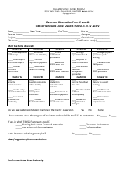 Document preview: Classroom Observation Form - Education Service Center - Texas