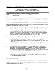 Appendix K Sick Leave Donor Program Authorization Form - MONTGOMERY COUNTY, Maryland