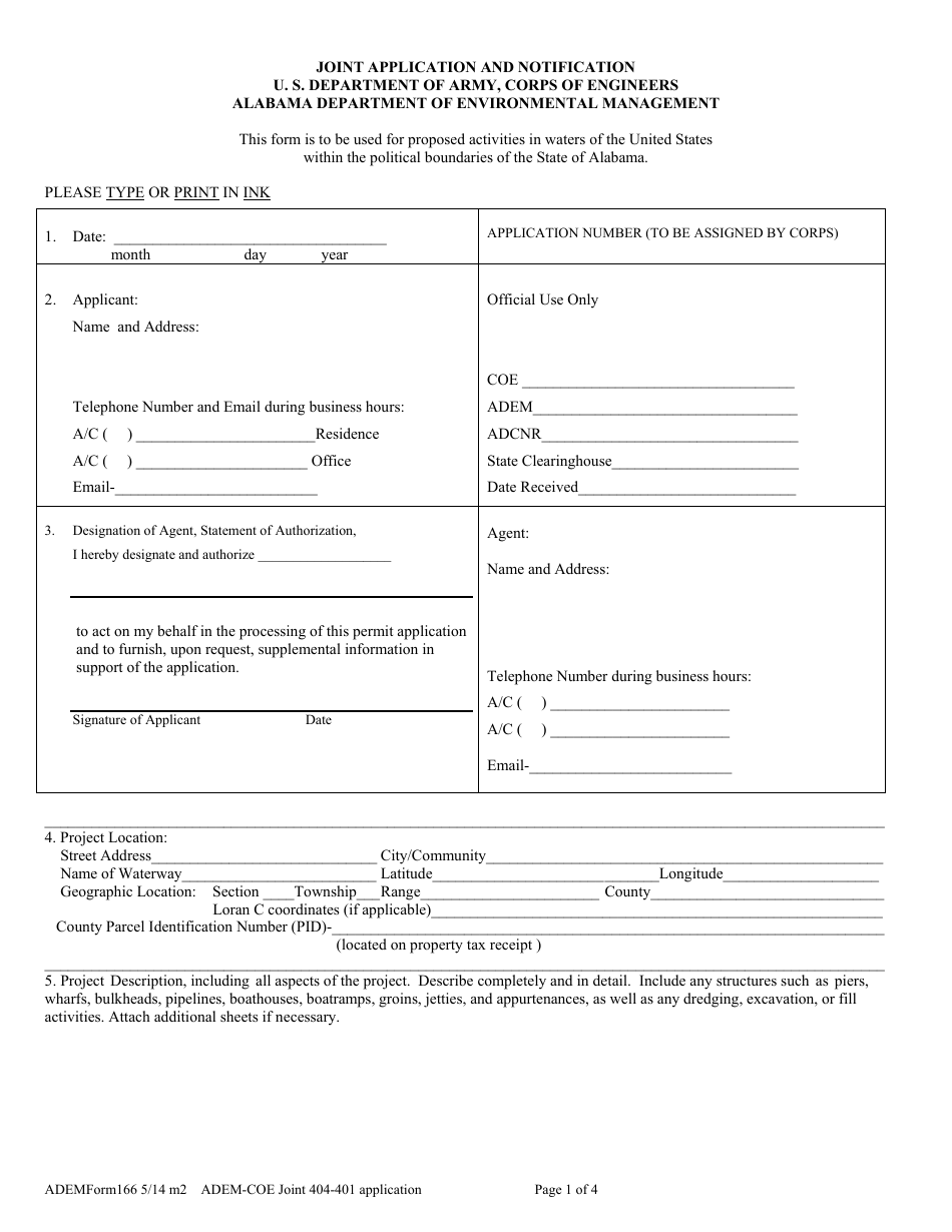 ADEM Form 166 - Fill Out, Sign Online and Download Fillable PDF ...