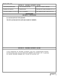DHS Form CG-5267 Application for Assignment to Military Housing, Page 2