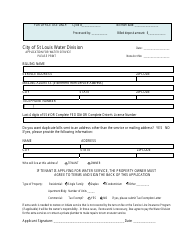 Form CS1 Application for Water Service - City of Saint Louis, Missouri, Page 2