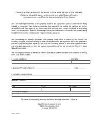 Form CS1 Application for Water Service - City of Saint Louis, Missouri, Page 3