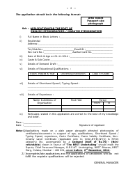 Application for the Post of English Stenographer / Marathi Stenographer - the Brihanmumbai Electric Supply&amp; Transport Undertaking - India, Page 2
