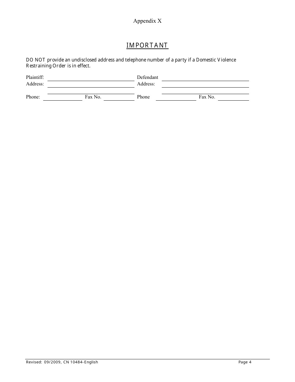 Form 10484 Appendix X Family Case Management Order - New Jersey, Page 4