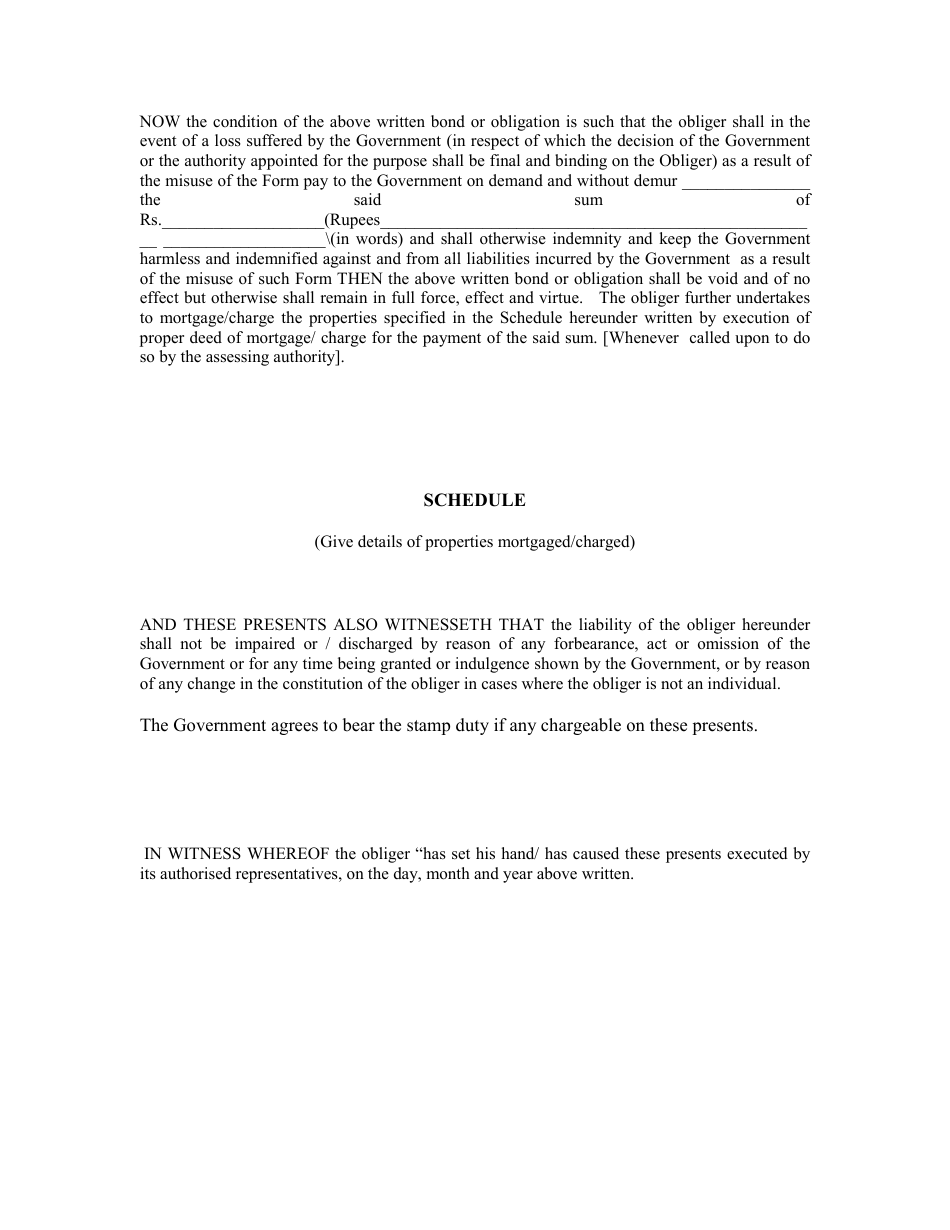 Form G Form of Indemnity Bond - Andhra Pradesh, India, Page 3