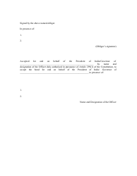 Form G Form of Indemnity Bond - Andhra Pradesh, India, Page 4