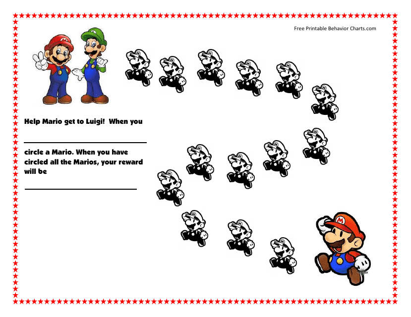 Super Mario Behavior Reward Chart