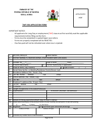 Nigeria Twp Visa Application Form - Embassy of Nigeria - Seoul, South Korea, Page 3