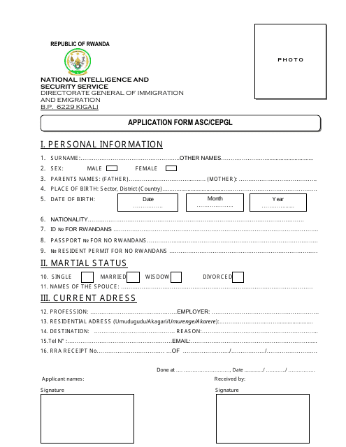 Rwanda Visa Application Form - Rwanda Download Pdf
