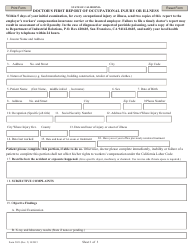 Document preview: Form 5021 Doctors First Report of Occupational Injury or Illness - California