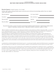 Form 5021 Doctors First Report of Occupational Injury or Illness - California, Page 3
