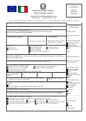 Document preview: Italian National Visa (D) Application Form - Italian Embassy - Manila, Philippines