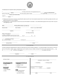 District Court Affidavit Form - City of Alexandria, Virginia, Page 2