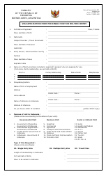 &quot;Indonesian Visa Application Form for Single Visit or Multiple Entry - Embassy of the Republic of Indonesia&quot; - Buenos Aires, Argentina