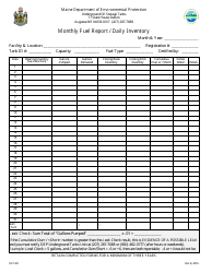 Form UST-08 &quot;Monthly Fuel Report/Daily Inventory&quot; - Maine