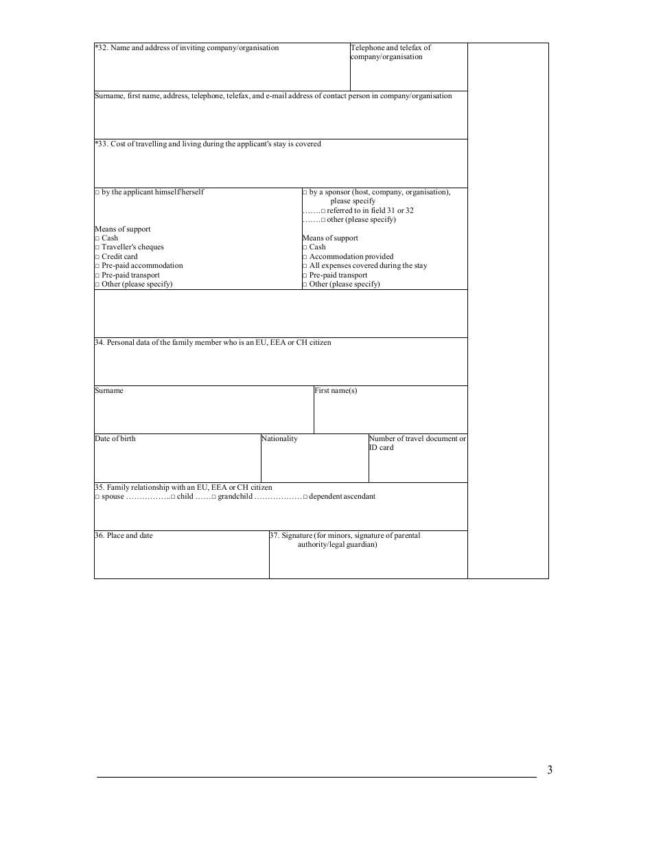 Italian Application for Schengen Visa - Embassy of Italy, Page 3