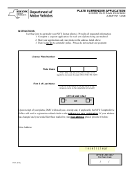 Form PD 7 Download Fillable PDF Or Fill Online Plate Surrender   Page 1 Thumb 