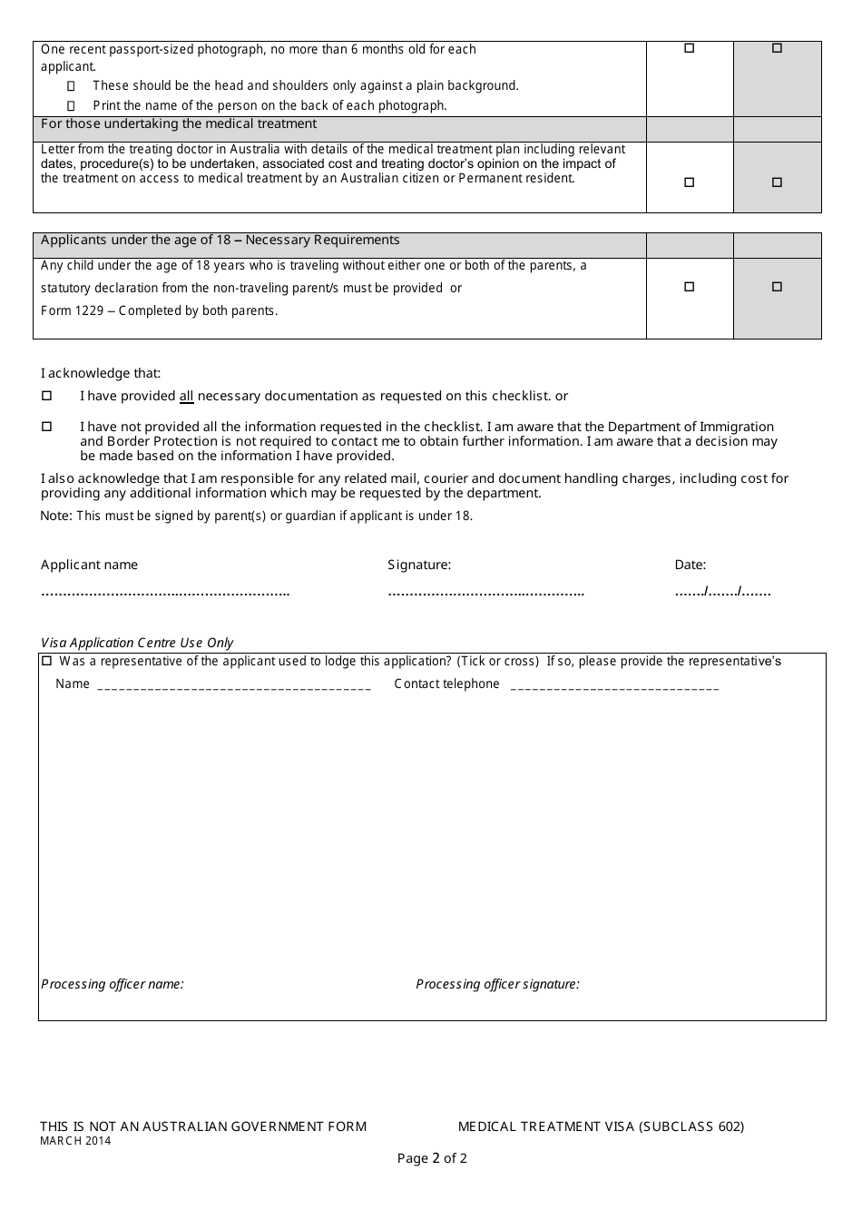 Australian Visa Application Checklist - Embassy of Australia - Phnom Penh, Cambodia, Page 2