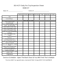Daily Pre Trip Inspection Form For Bobcat Download Printable Pdf Templateroller