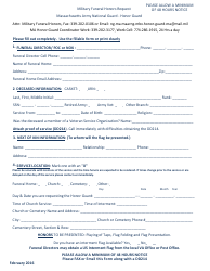 Document preview: Military Funeral Honors Request Form - Massachusetts