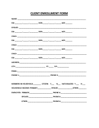 Document preview: Client Enrollment Form