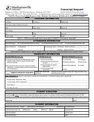 Document preview: Transcript Request Form - Manhattanville College - New York
