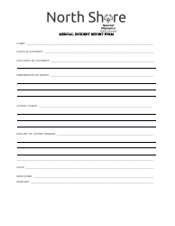 Document preview: Medical Incident Report Template - Sobc North Shore