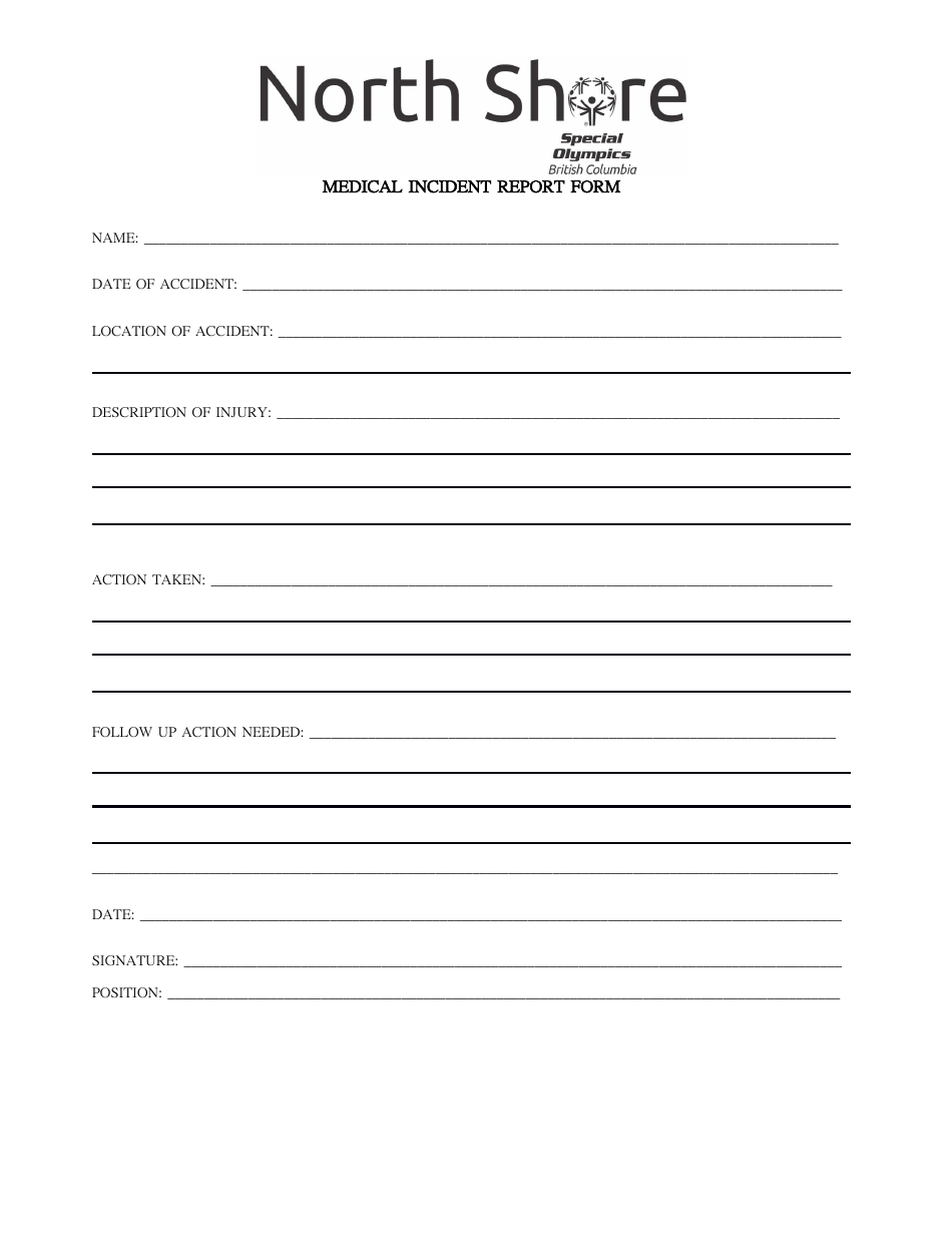 Medical Incident Report Template - Sobc North Shore, Page 1