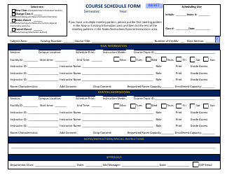 Document preview: Course Schedule Template - Csn