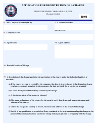 Form R401 &quot;Application for Registration of a Charge&quot; - British Virgin Islands