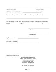 State Form 46750 Indiana Putative Father Registration - Indiana, Page 2