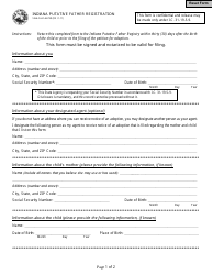 Document preview: State Form 46750 Indiana Putative Father Registration - Indiana