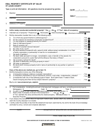 Form COV1 Download Fillable PDF or Fill Online Real Property Certificate of Value St Louis ...